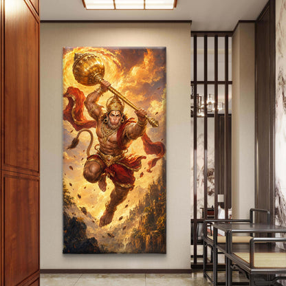 Lord Hanuman Premium Canvas Painting