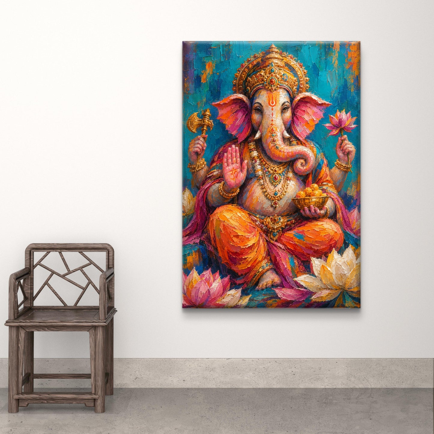 Lord Ganesha Premium Canvas Painting - Buy Online | Decor By Neon