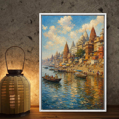 Banaras Ghat Premium Canvas Painting