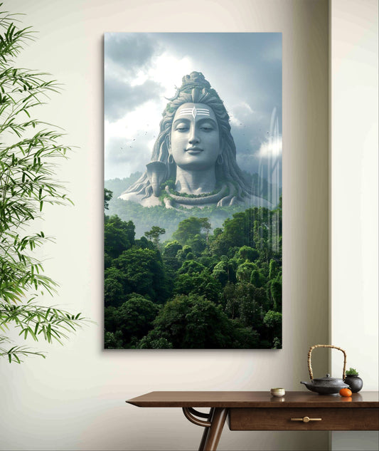 Adiyogi Shiva Premium Acrylic Wall Art for Home & Temple Decor