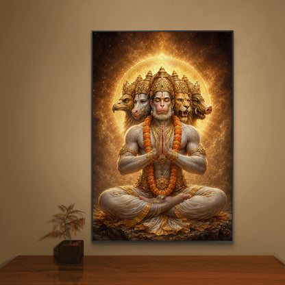 Panchmukhi Hanuman Ji Premium Canvas Painting