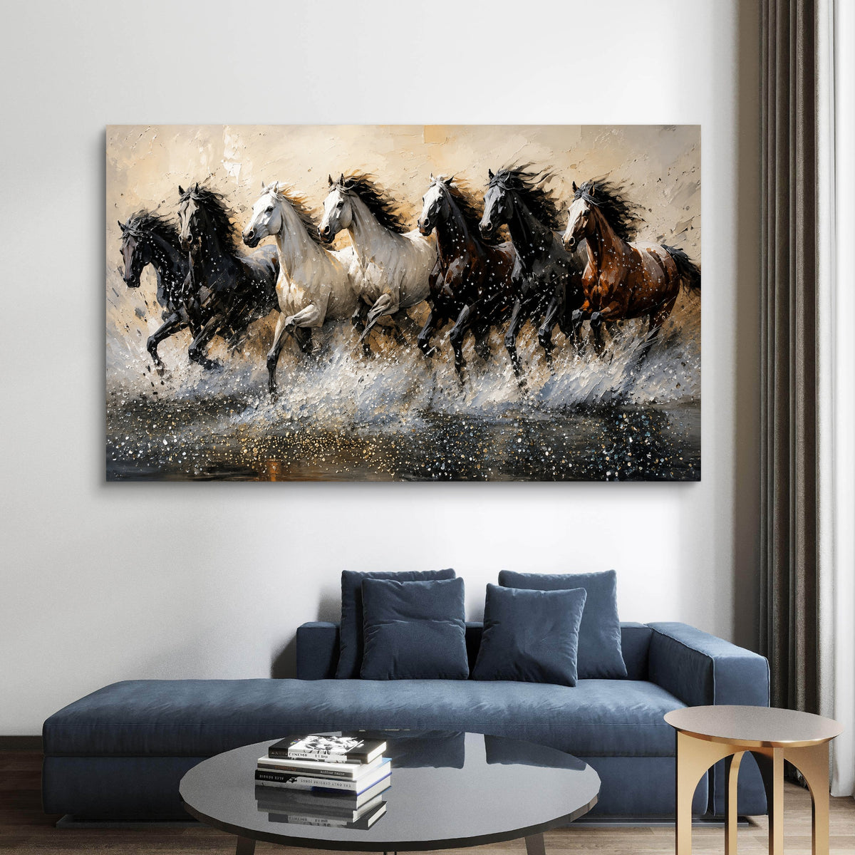 Seven Horses Premium Canvas Painting - Buy Online | Decor By Neon