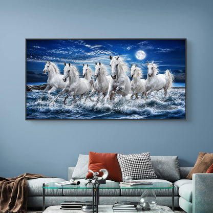Seven Horses Premium Canvas Painting