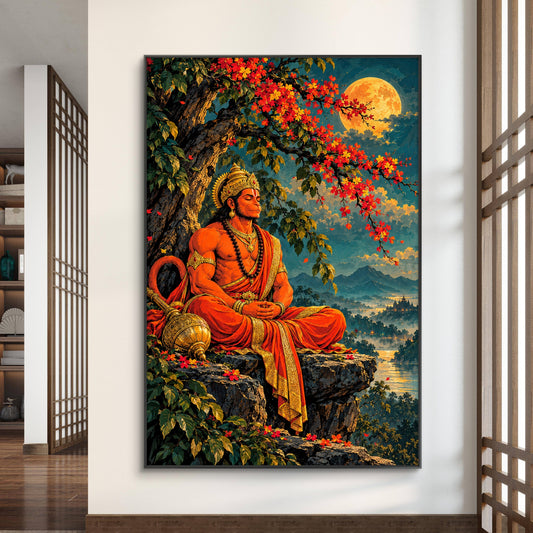 Lord Hanuman Premium Canvas Painting - Canvas Wall Art | Decor By Neon