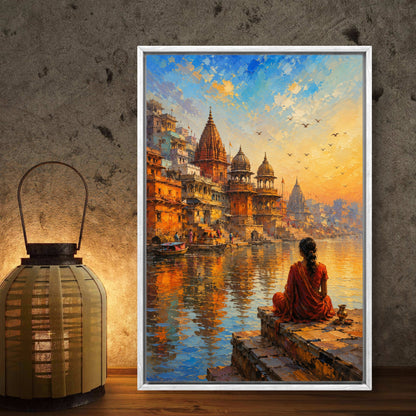 Banaras Ghat Premium Canvas Painting