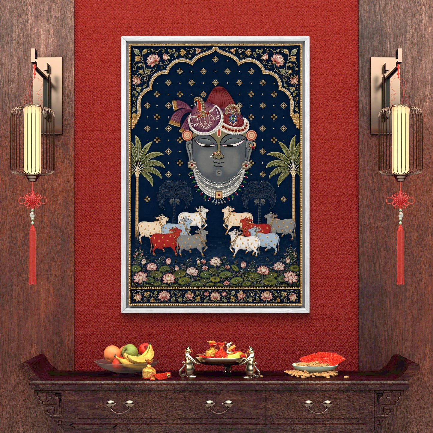 Traditional Pichwai Shrinathji Premium Canvas Painting - Buy Online | Decor By Neon