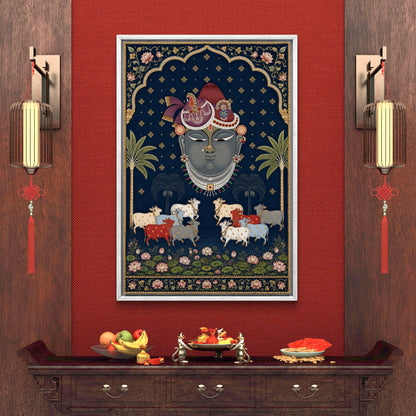 Traditional Pichwai Shrinathji Premium Canvas Painting
