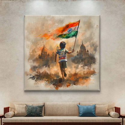 Little Patriot Premium Canvas Wall Painting