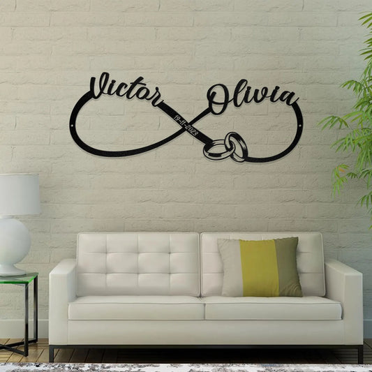 Infinity Love Metal Wall Art, Unique/Customized Metal Wall Art Gift, Metal Wall Art for Wedding/Anniversary Gifts