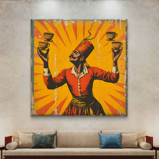 Chai Juggler Premium Canvas Wall Painting