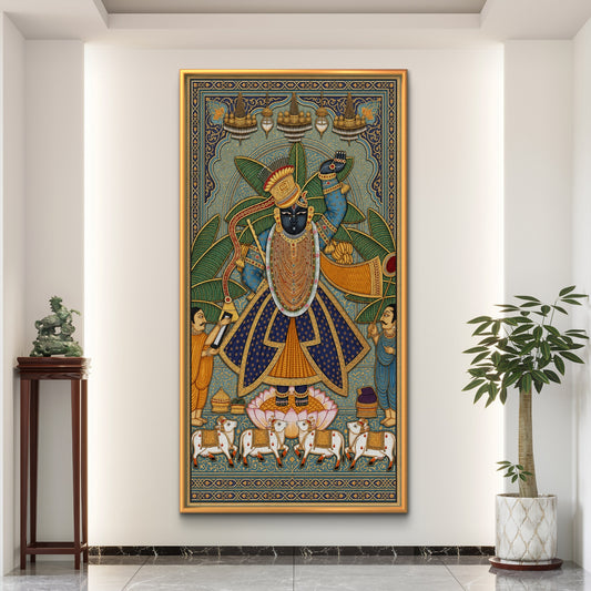 Traditional Pichwai Shrinathji Premium Canvas Painting - Premium Wall Art | Decor By Neon