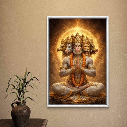 Panchmukhi Hanuman Ji Premium Canvas Painting