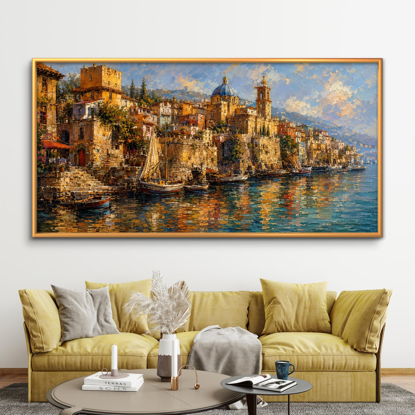 Banaras Ghat Premium Canvas Painting - Buy Online | Decor By Neon