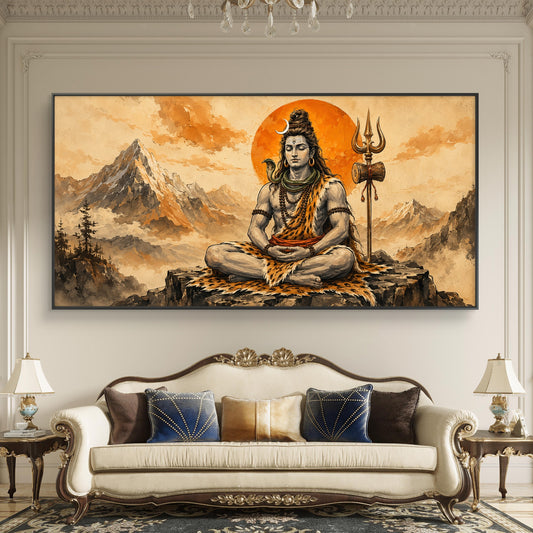 Lord Shiva Premium Canvas Painting - Canvas Wall Art | Decor By Neon