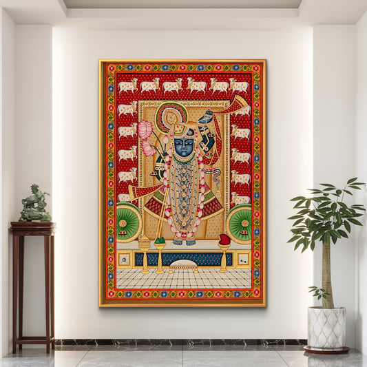 Traditional Pichwai Shrinathji Premium Canvas Painting - Premium Wall Art | Decor By Neon