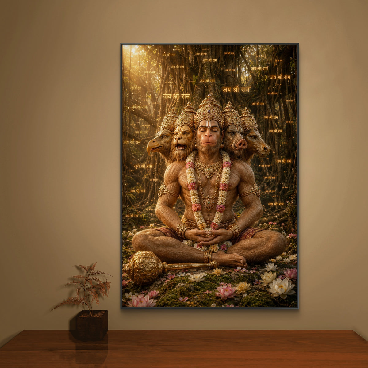 Panchmukhi Hanuman Ji Premium Canvas Painting - Buy Online | Decor By Neon