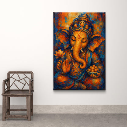 Lord Ganesha Premium Canvas Painting