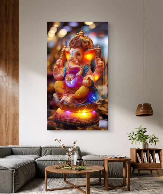 Lord Ganesha Idol Premium Acrylic Wall Art for Home & Temple Decor