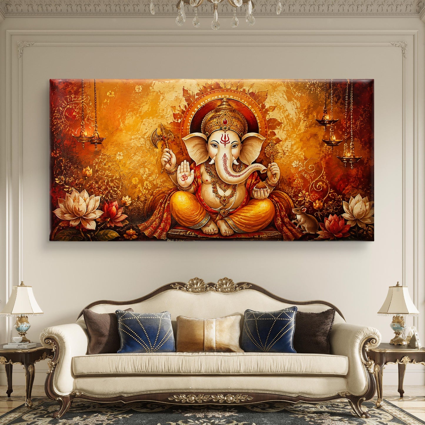 Lord Ganesha Premium Canvas Painting - Buy Online | Decor By Neon