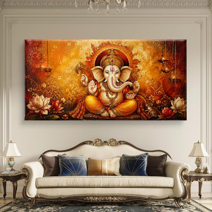 Lord Ganesha Premium Canvas Painting