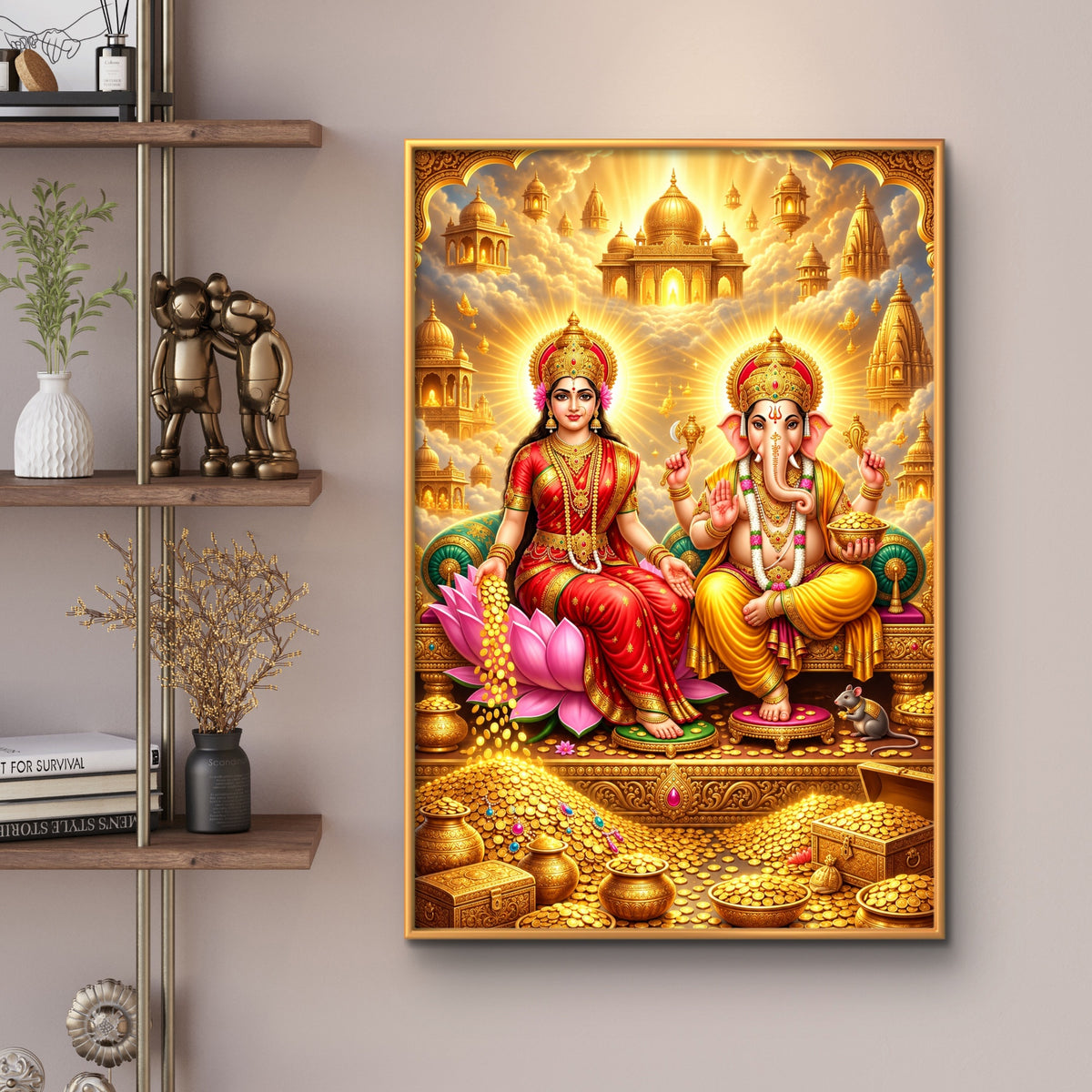Ganesh Lakshmi Ji Premium Canvas Painting - Buy Online | Decor By Neon