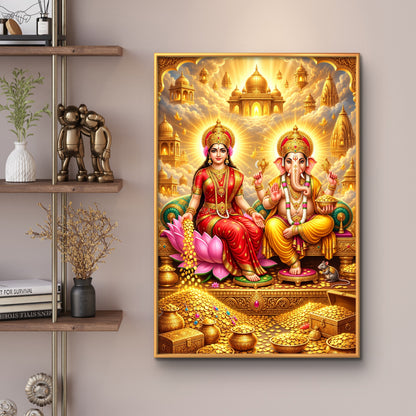 Ganesh Lakshmi Ji Premium Canvas Painting