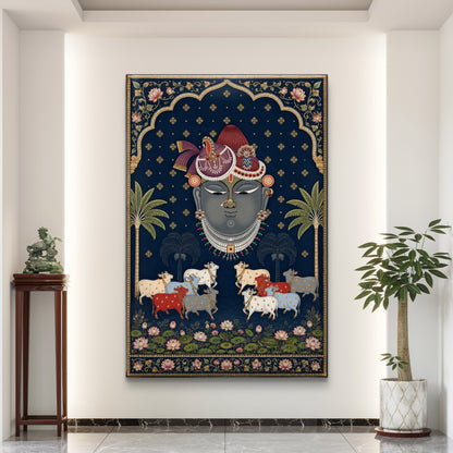 Traditional Pichwai Shrinathji Premium Canvas Painting