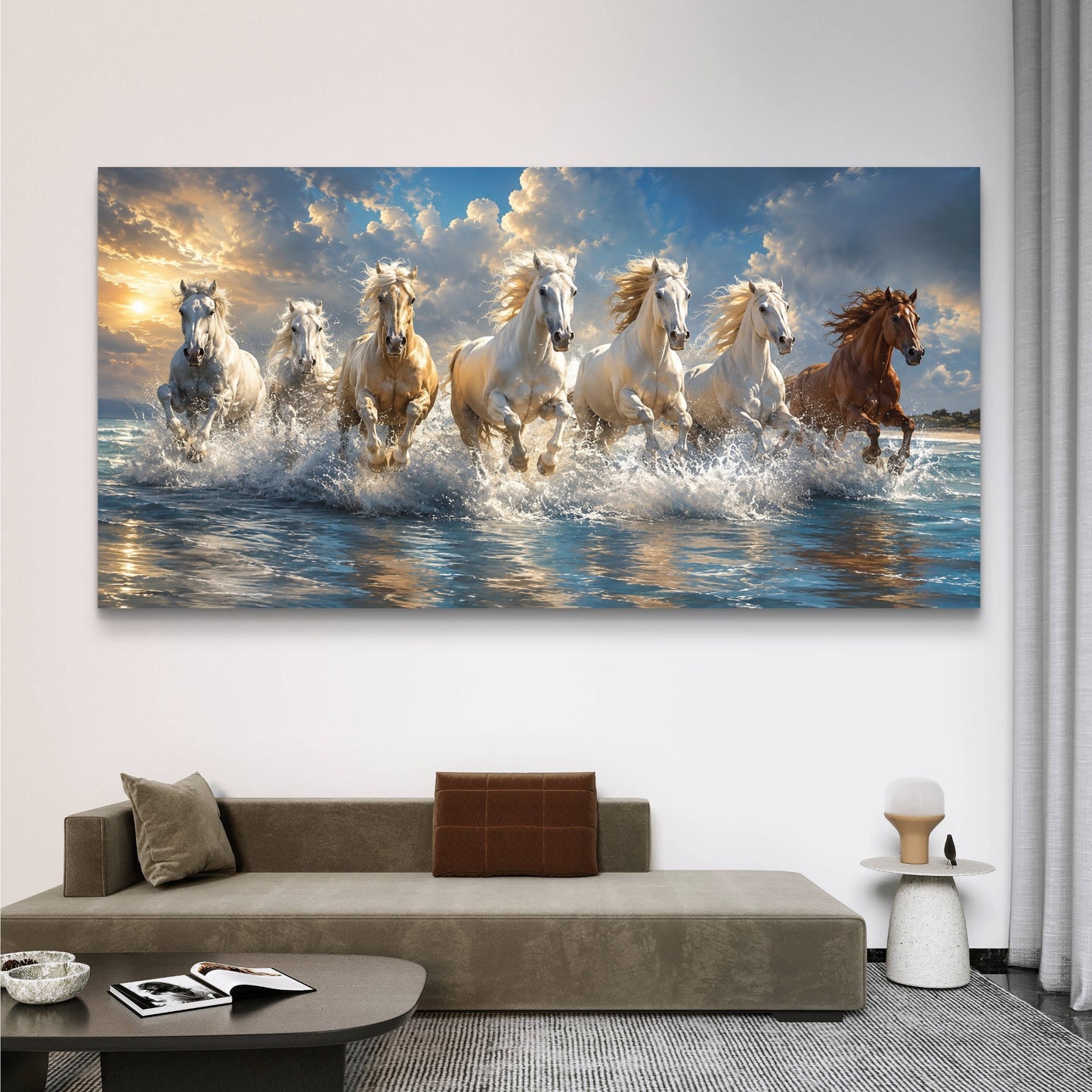 Seven Horses Premium Canvas Painting - Buy Online | Decor By Neon