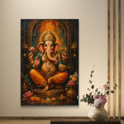 Lord Ganesha Premium Canvas Painting