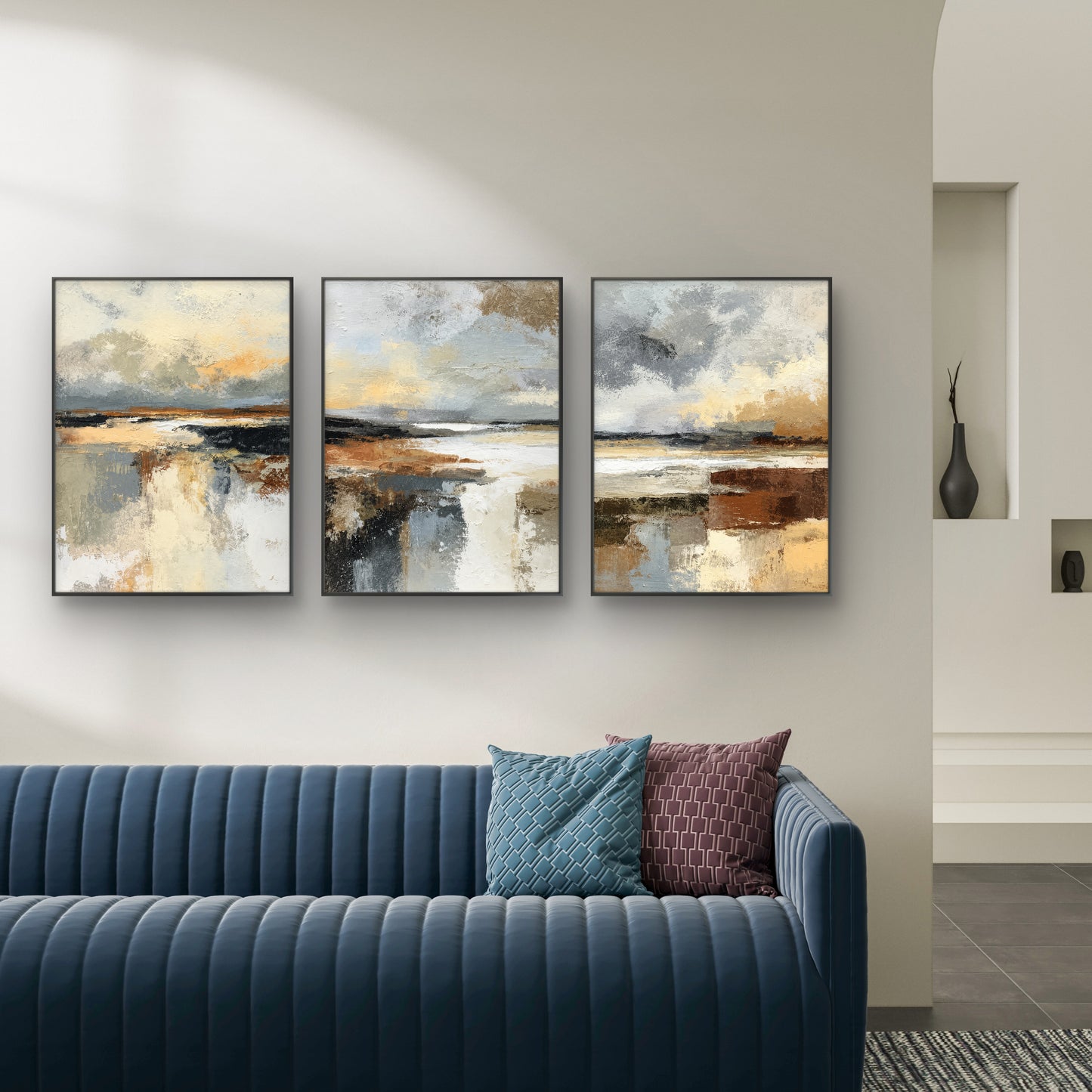 Set of 3 Abstract Art Premium Canvas Painting - Buy Online | Decor By Neon
