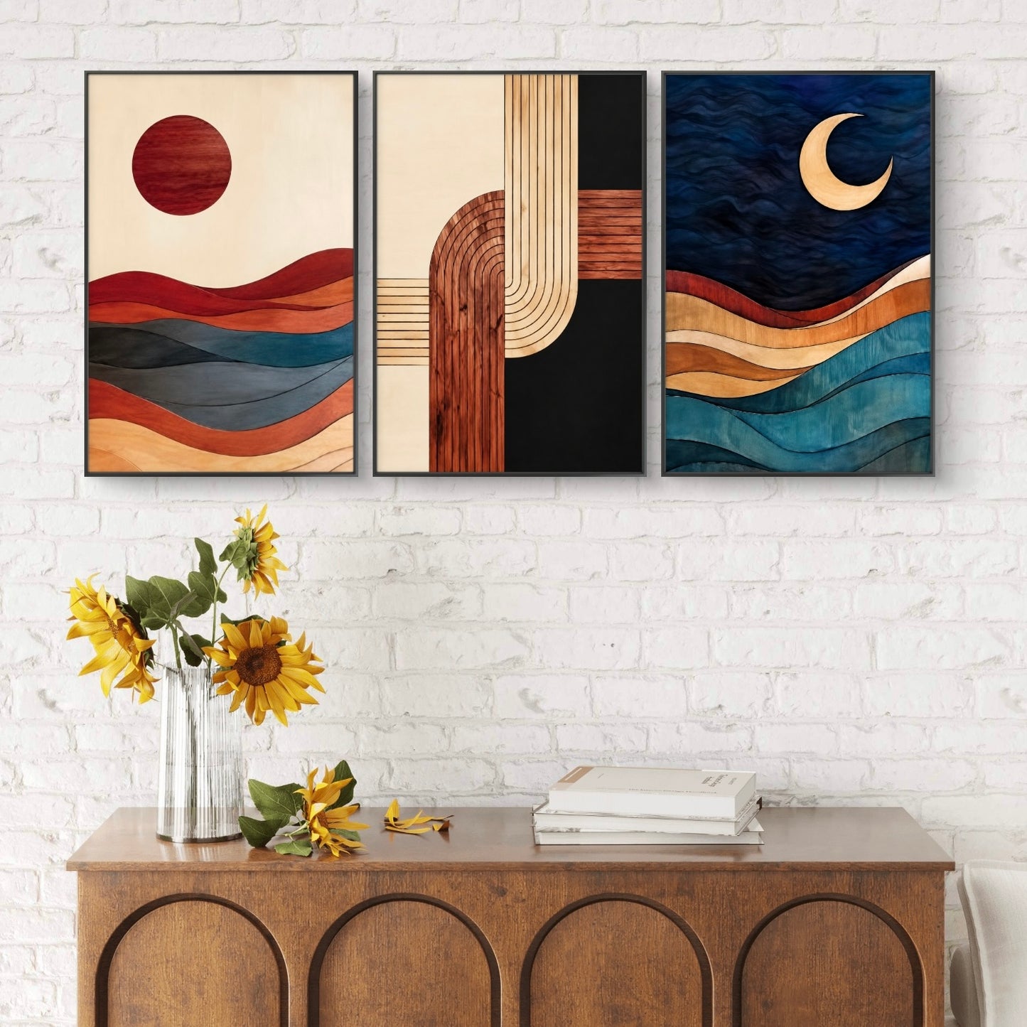 Set of 3 Abstract Art Premium Canvas Painting - Buy Online | Decor By Neon
