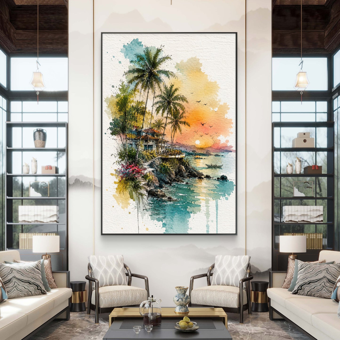 Modern Interiors Portrait Premium Canvas Painting - Buy Online | Decor By Neon