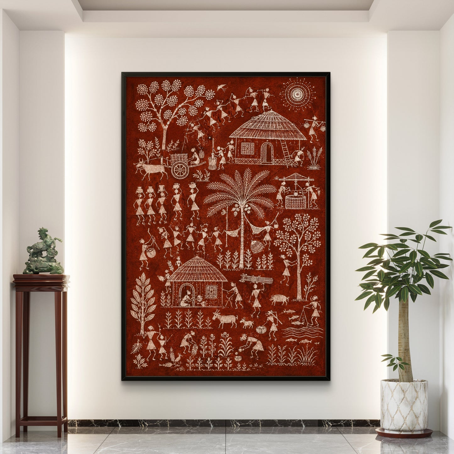 Warli Art Premium Canvas Painting - Buy Online | Decor By Neon
