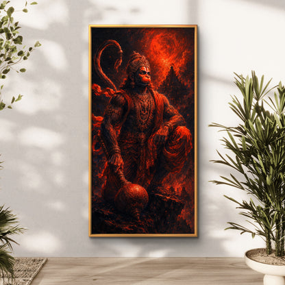 Lord Hanuman Premium Canvas Painting