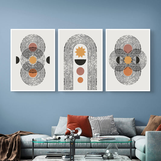 Set of 3 Abstract Art Premium Canvas Painting - Premium Wall Art | Decor By Neon
