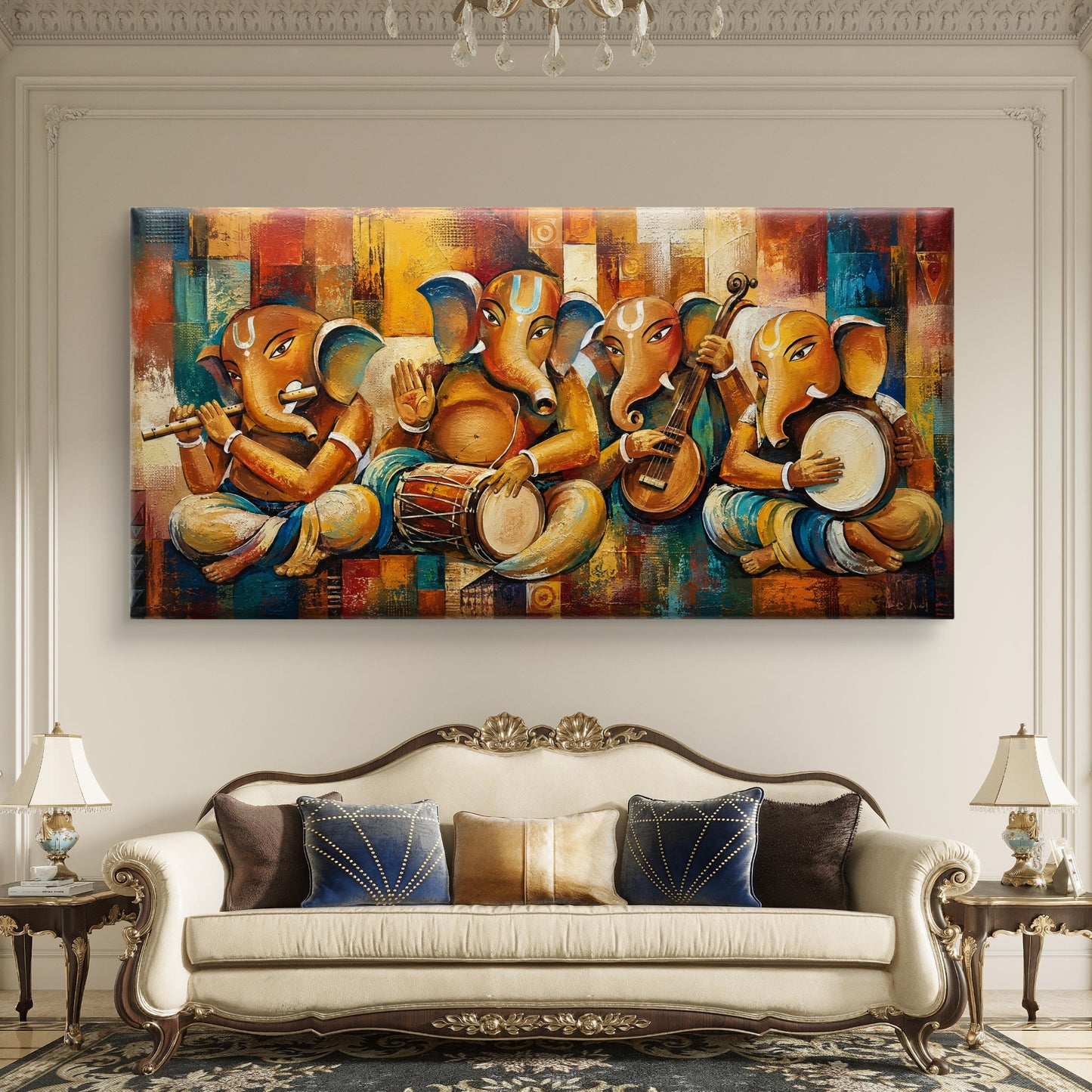 Lord Ganesha Premium Canvas Painting - Buy Online | Decor By Neon