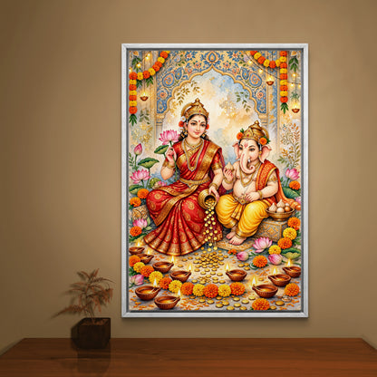Ganesh Lakshmi Ji Premium Canvas Painting