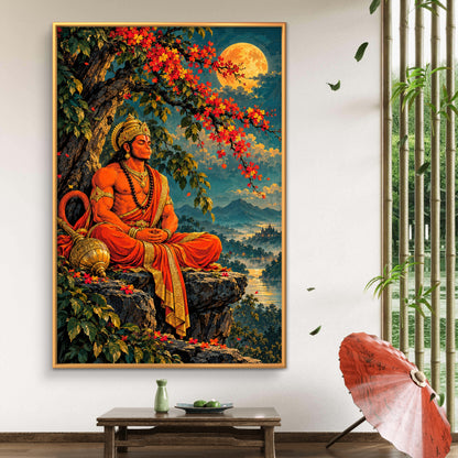 Lord Hanuman Premium Canvas Painting