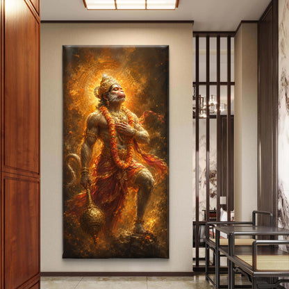 Lord Hanuman Premium Canvas Painting
