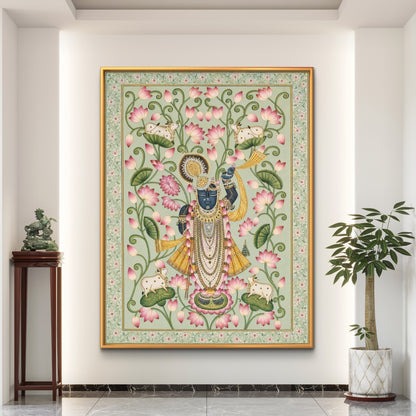 Traditional Pichwai Shrinathji Premium Canvas Painting