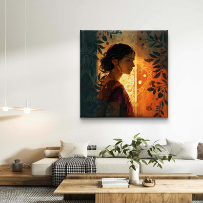 Dusk in Her Eyes Premium Canvas Wall Painting