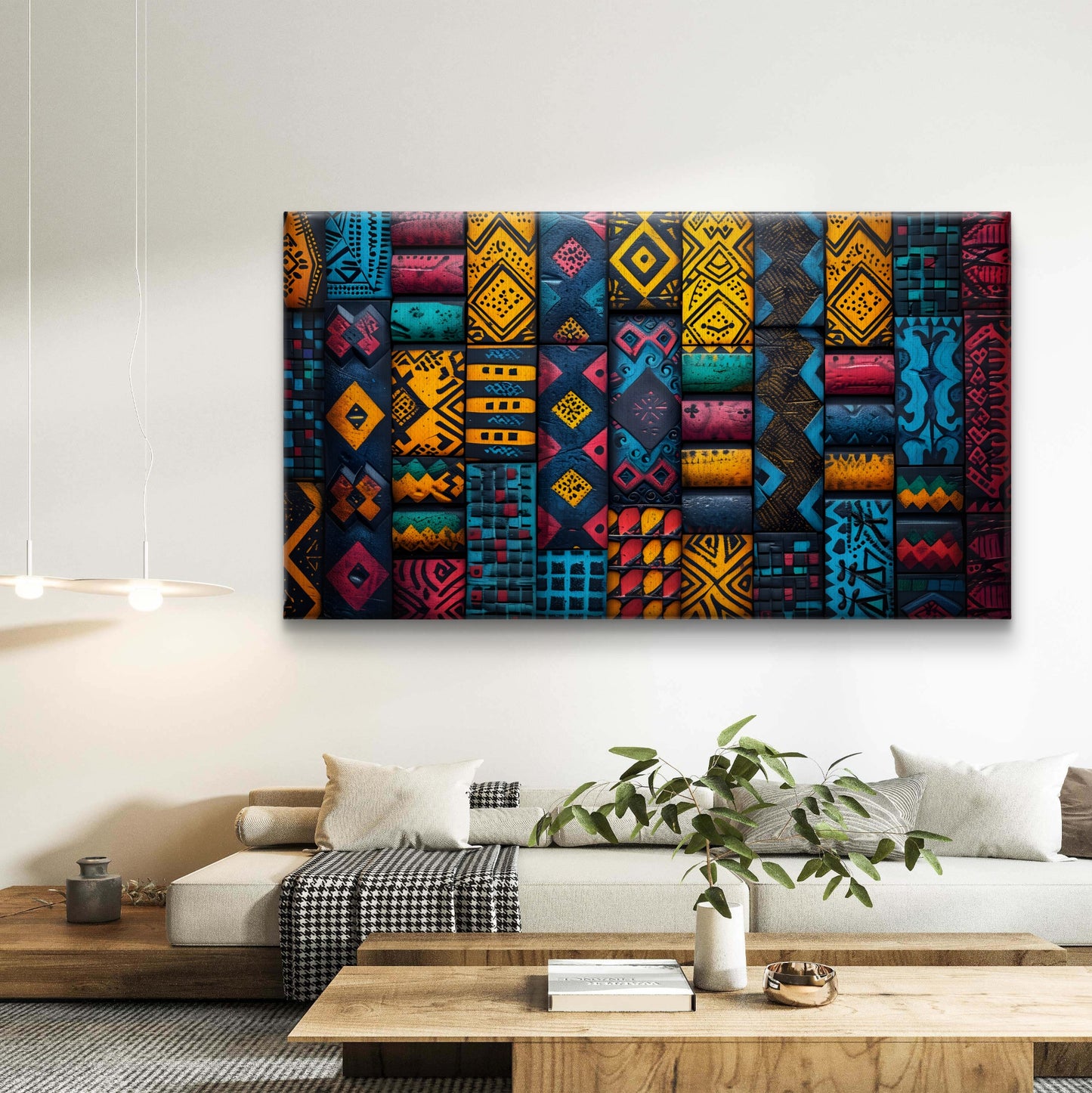 Folk Pattern Wall Premium Canvas Wall Painting - Buy Online | Decor By Neon