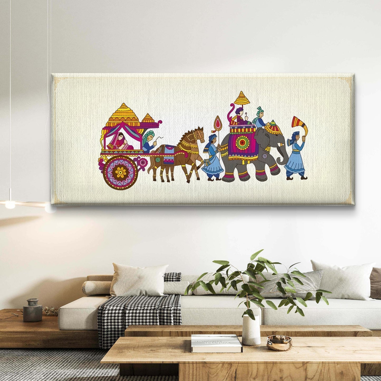 The Royal Procession Premium Canvas Wall Painting - Buy Online | Decor By Neon