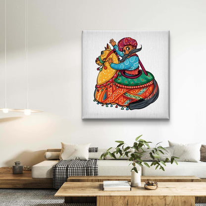 Kathputli Rider Premium Canvas Wall Painting