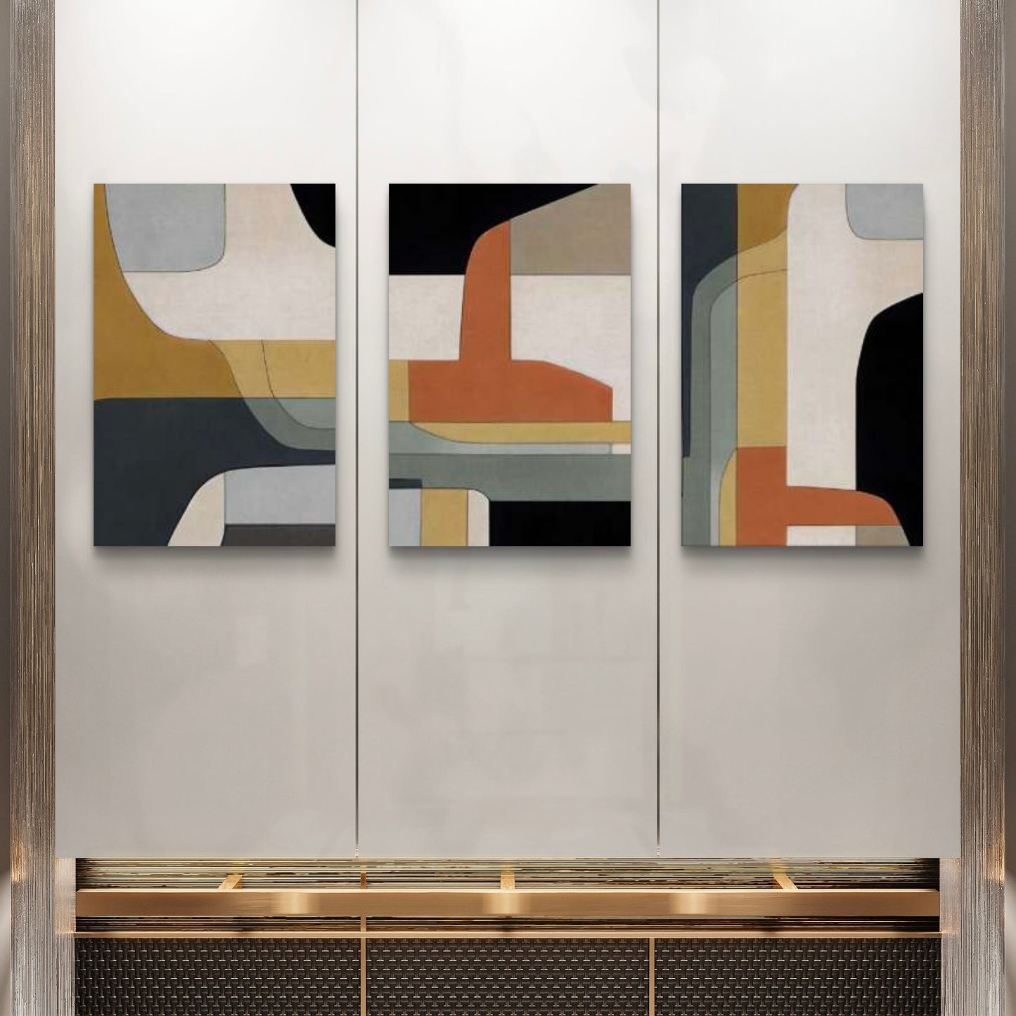 Set of 3 Abstract Art Premium Canvas Painting - Buy Online | Decor By Neon