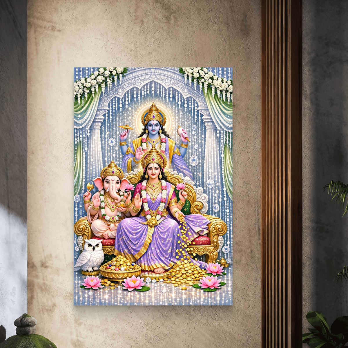 Ganesh Lakshmi Ji Premium Canvas Painting - Buy Online | Decor By Neon