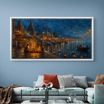 Banaras Ghat Premium Canvas Painting