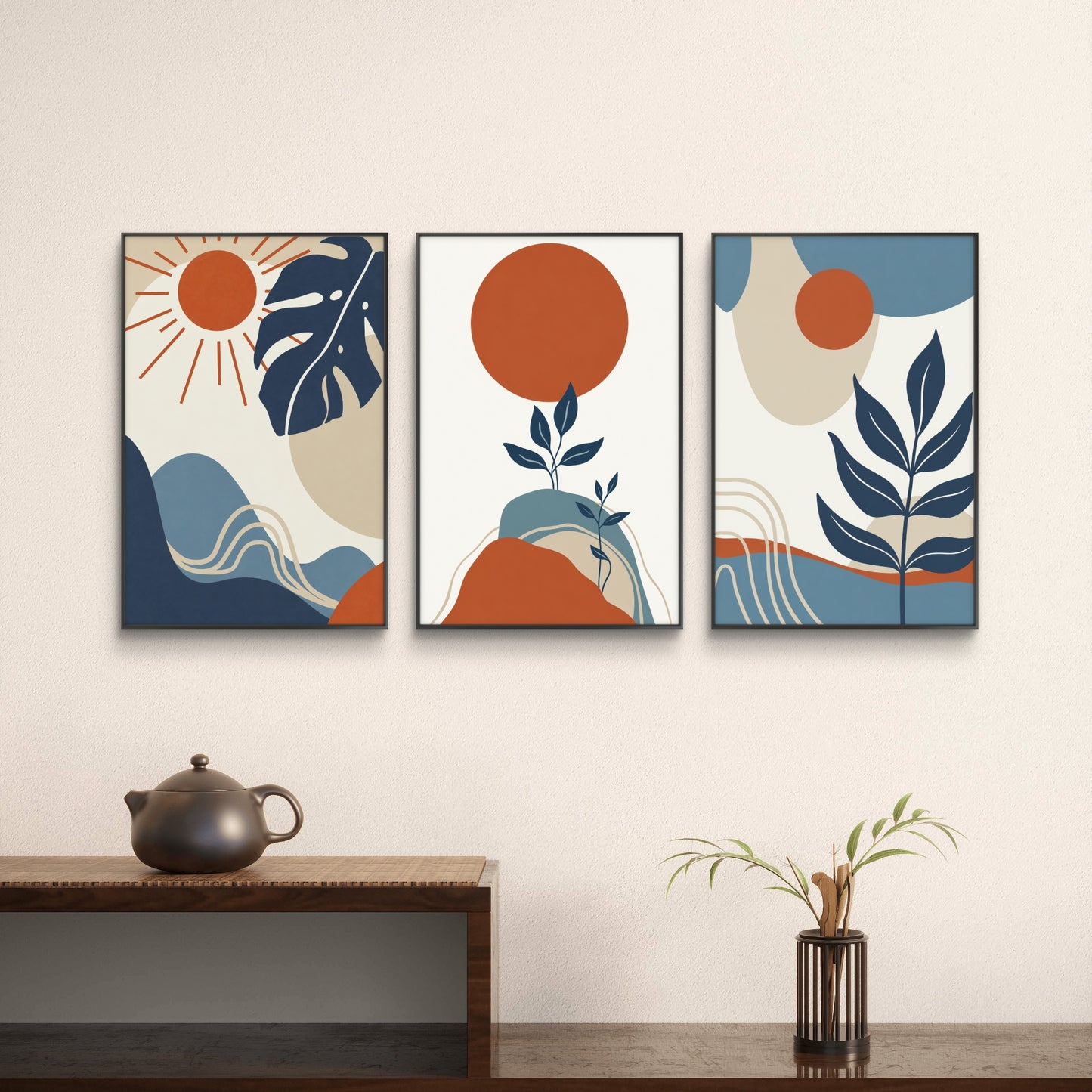 Set of 3 Abstract Art Premium Canvas Painting - Buy Online | Decor By Neon