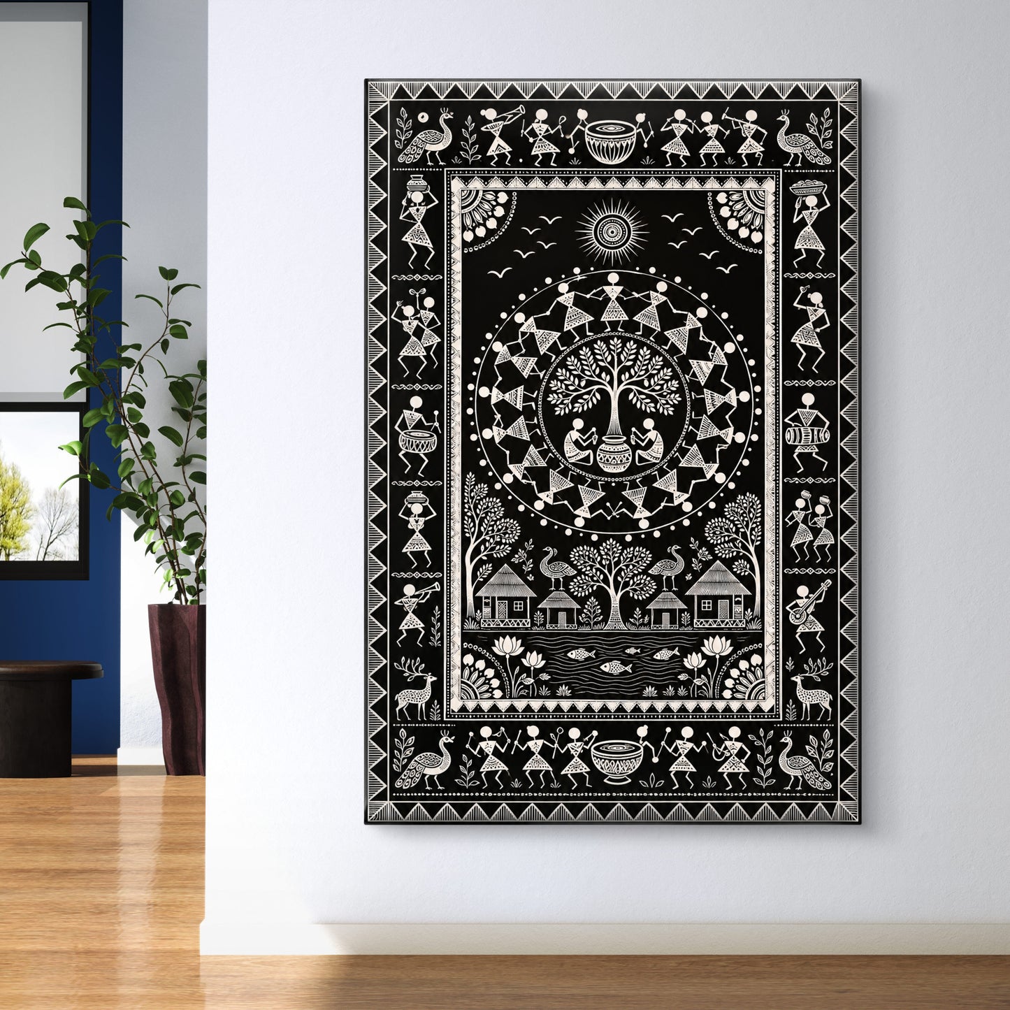 Warli Art Premium Canvas Painting - Buy Online | Decor By Neon
