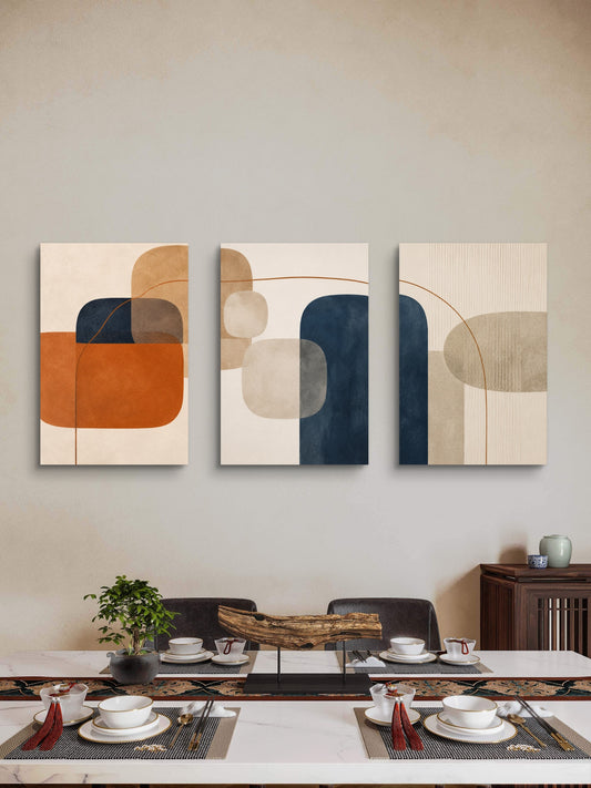 Set of 3 Abstract Art Premium Canvas Painting - Premium Wall Art | Decor By Neon